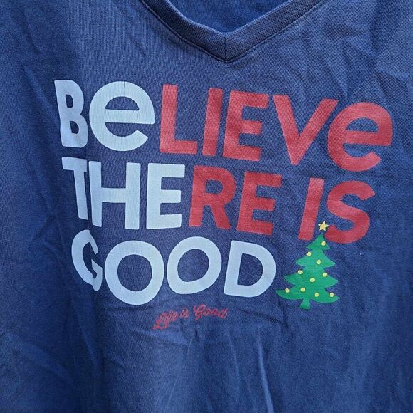 Life is Good "Believe There is Good" Navy Long Sleeve Tee size Medium - Picture 1 of 13
